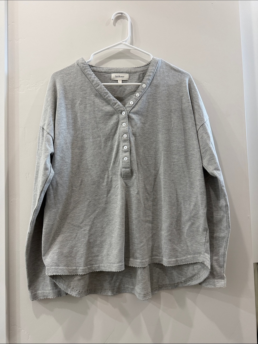 Boheme Kids Grey Henley Pullover Long-Sleeve Top